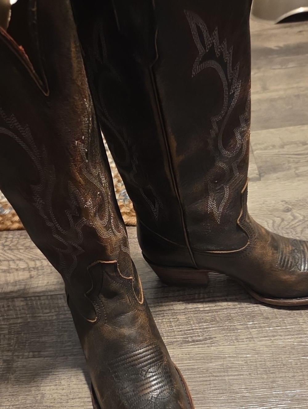 Freebird by Steven Brown Distressed Leather Cowboy Boots - Picture 7 of 10